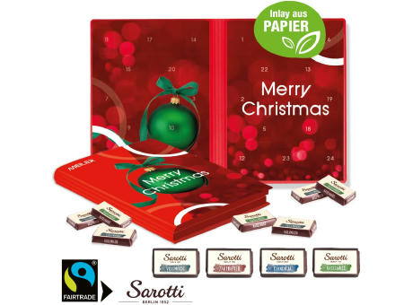 Adventskalender Weihnachtsbuch mit Sarotti Fairtrade® Schokolade, Inlay aus Papier