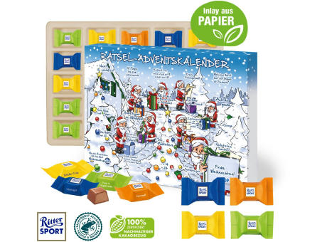Adventskalender mit Ritter SPORT Schokowürfel, Inlay aus Papier