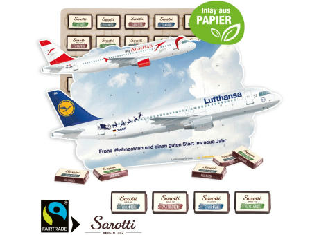Adventskalender "individuelle Kalenderform" mit Sarotti Fairtrade® Schokolade, Inlay aus Papier