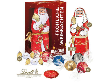 Premium-Präsent mit Lindt Weihnachtsmann „Maxi“