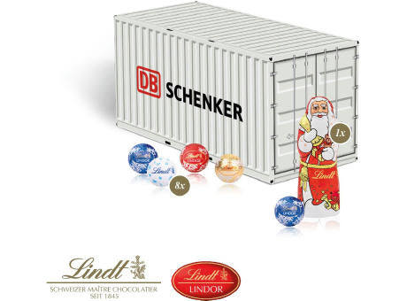 3D Präsent "Container" mit Lindt Minis und Nikolaus
