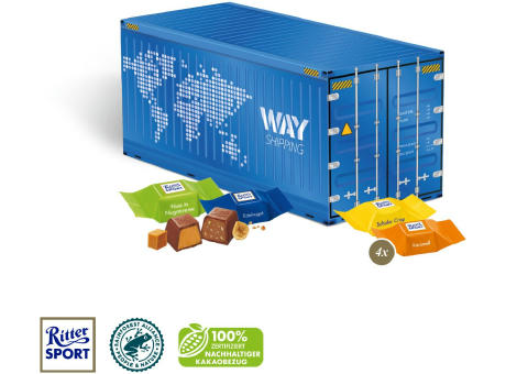3D Präsent "Container" mit Ritter SPORT Schokowürfel