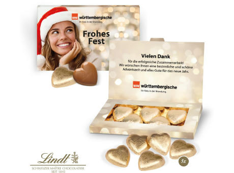 Präsentbox "Business" mit Lindt Schokoherzen