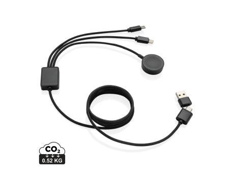 Terra RCS rPET 6-in-1-Ladekabel mit Uhrenladegerät