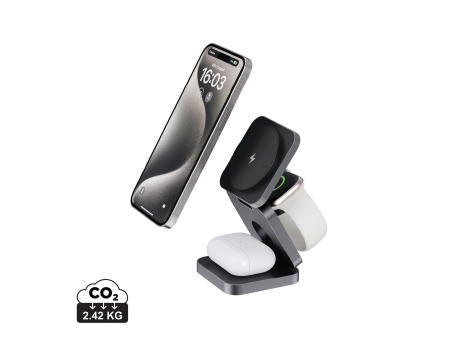 Terra faltbares 3-in-1 15W Charger aus RCS rec. Aluminium