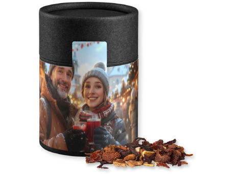 Glühweingewürz fein, ca. 60g, Kraftpapierdose Midi schwarz