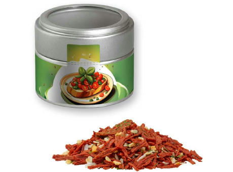 Gewürzmischung Toskanische Bruchetta, ca. 40g, Metalldose Mini mit Sichtfenster silber