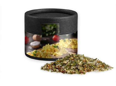 Gewürzmischung Rühreigewürz, ca. 40g, Kraftpapierdose Mini schwarz