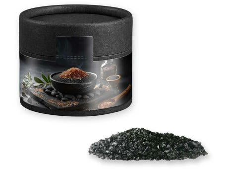 Gewürzmischung Black Lava Salz, ca. 75g, Kraftpapierdose Mini schwarz