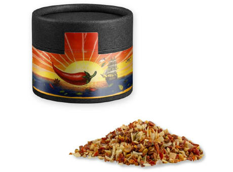 Gewürzmischung HOT Karibik Mix, ca. 28g, Kraftpapierdose Mini schwarz