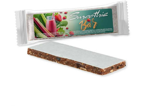 Smoothie-Riegel Rhabarber Erdbeere, 32g, Express Flowpack mit Etikett