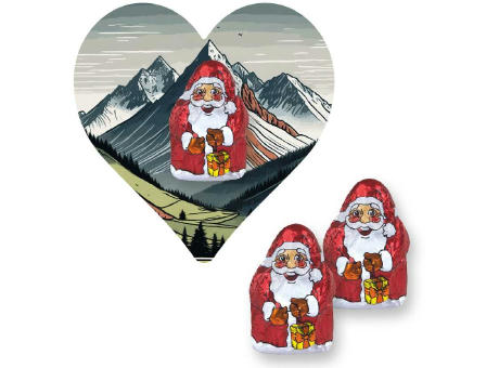 Mini Schoko-Weihnachtsmänner, ca. 7g, Flyer Mini Herzform