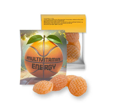 Multivitamin Bonbons, ca. 17g, Express Midi-Tüte mit Werbereiter