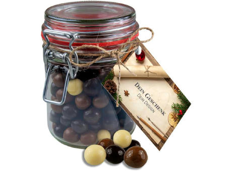 Knusperkugeln-Mix, ca. 140g, Bonbonglas Maxi mit Werbekarte