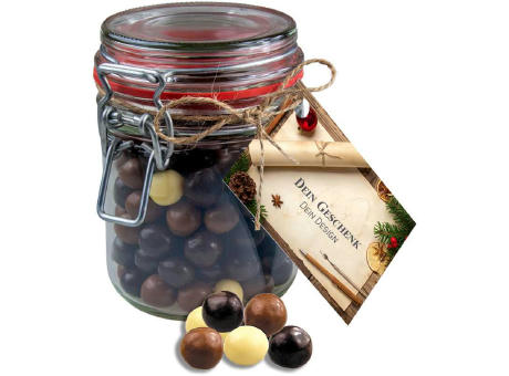 Knusperkugeln-Mix, ca. 140g, Bonbonglas Maxi mit Werbekarte