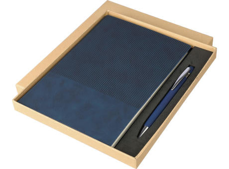 Recyceltes PU-Notizbuch (A5) und Kugelschreiber-Set Tarek