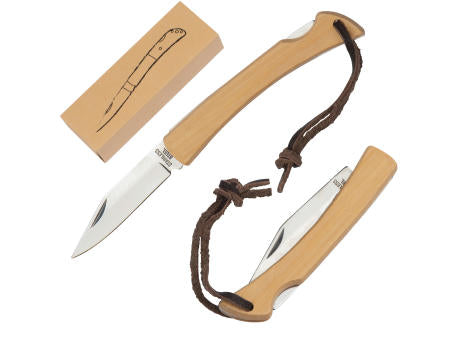 Taschenmesser mit Bambusschalen und Aufhängeschlaufe ERNA