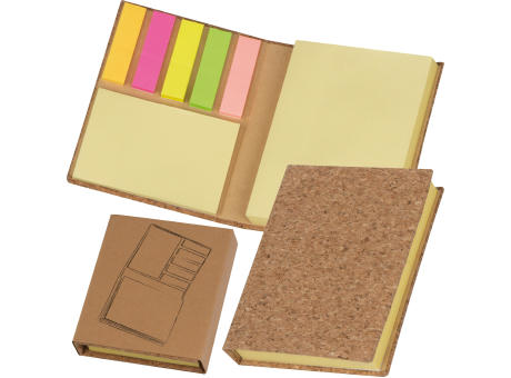 Haftmarker- und Haftnotizbuch mit Korkcover LORETTA