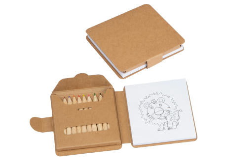 Malbuch mit 12 Buntstiften RUFUS