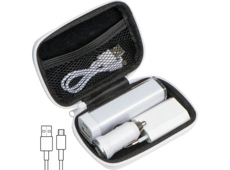 Travel Set Powerbank, EU-Stecker und USB Ladegerät JUSTIN