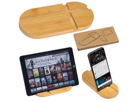 Tablet- und Smartphonehalter aus Bambus HAILEY