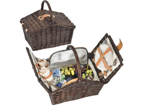 Picknickkoffer aus Weidengeflecht für 2 Personen LORENZA
