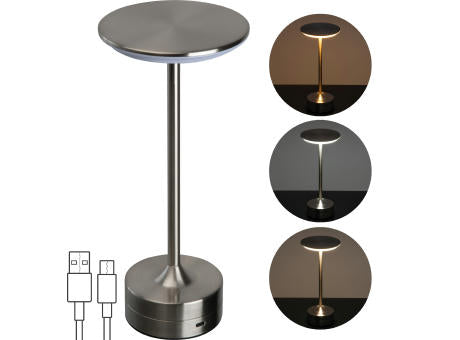 Tischlampe aus Edelstahl mit Akku SYLWAN