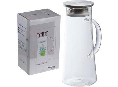 Glaskaraffe mit Edelstahldeckel, 1.350ml ELLIOTT