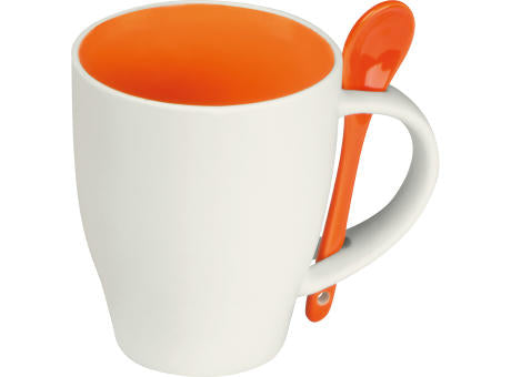 Tasse aus Porzellan mit Löffel, 250ml ARMANDO