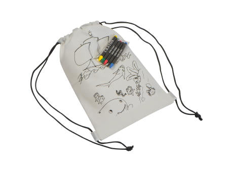 Non Woven Kordeltasche inkl. Wachsmalstiften THEA