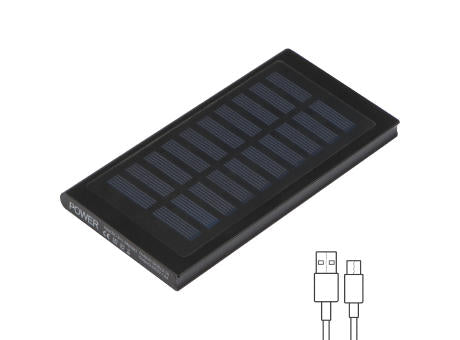 Solar Powerbank aus Metall 8.000mAh SAVERIO