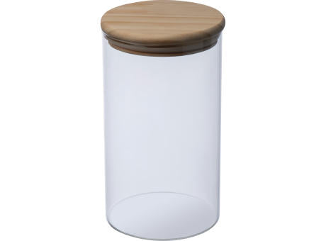 Dose aus Borosilikatglas mit Kiefernholzdeckel 1000ml JAMIE
