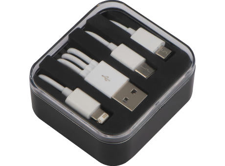 Kunststoffbox mit 3in1 USB Ladekabel BRITTANY