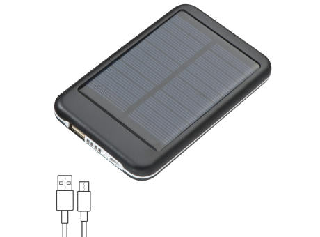 Solar Powerbank aus Metall mit 4.000 mAh LEONARD