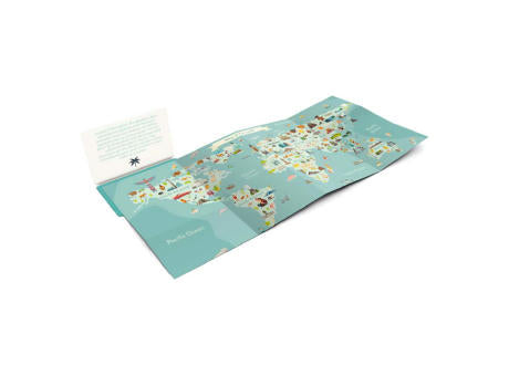 Faltplan Concept-Card Small RECYCLING 85 × 55 mm Naturkarton-Umschlag