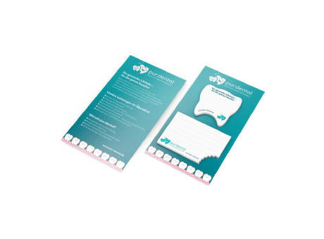 Haftnotiz-Karte Note-Card Form 2 Haftnotizblöcke formgestanzt Trägerkarte