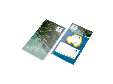 Haftnotiz-Karte Note-Card Form 2 Haftnotizblöcke formgestanzt Trägerkarte