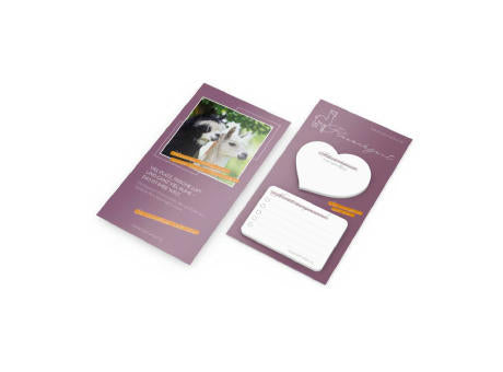 Haftnotiz-Karte Note-Card Form 2 Haftnotizblöcke formgestanzt Trägerkarte