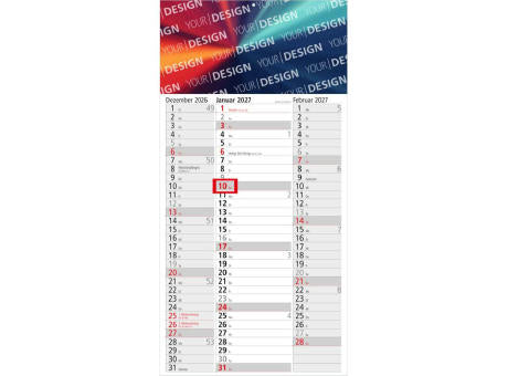 3-Monatskalender Einblatt Spectrum 3 Streifenkalender 3 Monate