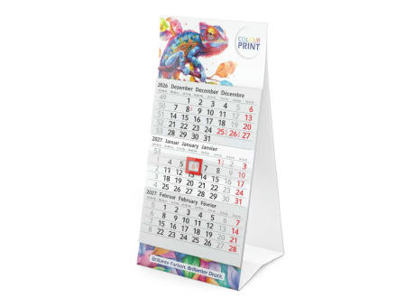 Tischkalender Mini 3 Karton-Dachaufsteller