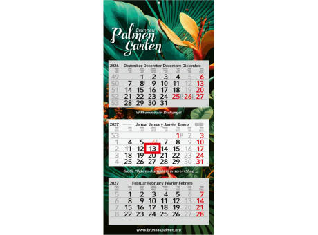 3-Monatskalender Mehrblock Profil 3 RECYCLING Schrift modern