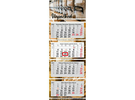 4-Monatskalender Mehrblock Profil 4 RECYCLING Schrift modern