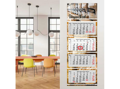 4-Monatskalender Mehrblock Profil 4 RECYCLING Schrift modern