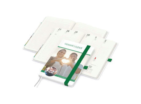 Wochenkalender vorne + Notizen hinten Match-Hybrid RECYCLING Papier-Hardcover A5