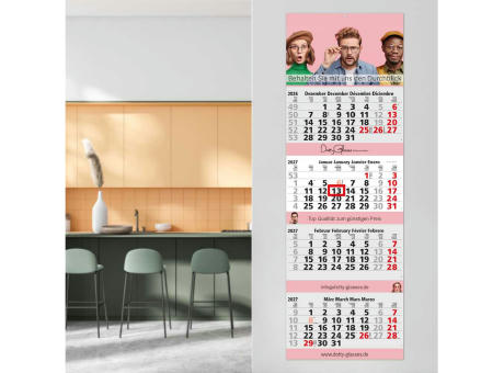 4-Monatskalender Mehrblock Quadro 4 Post Extra-Breite 335 mm