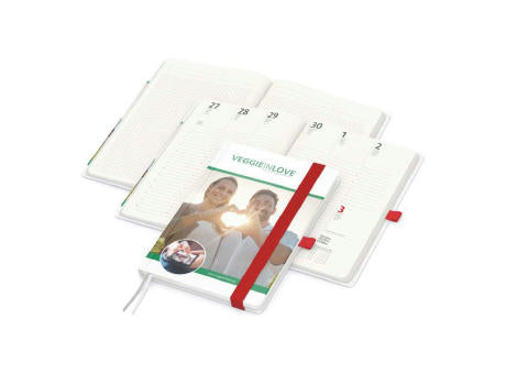 Wochenkalender vorne + Notizen hinten Match-Hybrid RECYCLING Papier-Hardcover A5