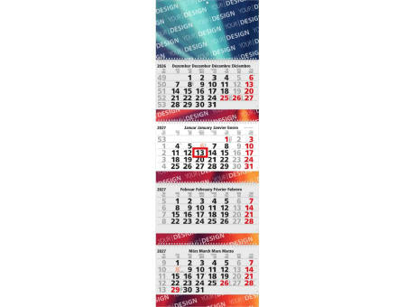 4-Monatskalender Mehrblock Quadro Wire-O 4 Wire-O-Bindung