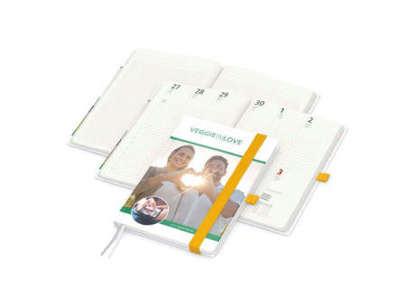 Wochenkalender vorne + Notizen hinten Match-Hybrid RECYCLING Papier-Hardcover A5