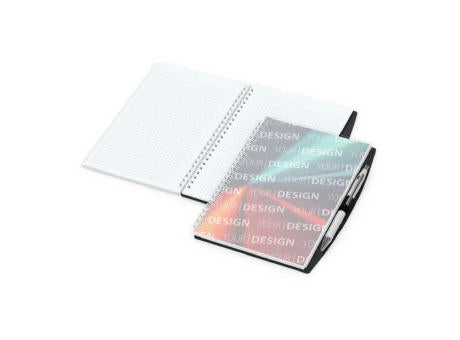 Notizbuch Spiralbindung Pen-Book Stiftschlaufe Titel individuell bedruckt