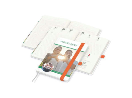 Wochenkalender vorne + Notizen hinten Match-Hybrid RECYCLING Papier-Hardcover A5